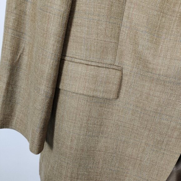 Ralph Lauren Men's Blazer Tan Jacket Size 44L Silk Linen Lambswool Quiet Luxury - Picture 3 of 12